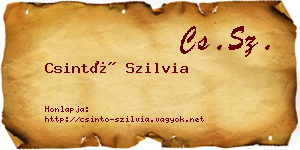 Csintó Szilvia névjegykártya