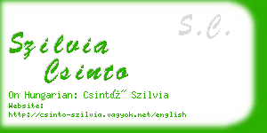 szilvia csinto business card